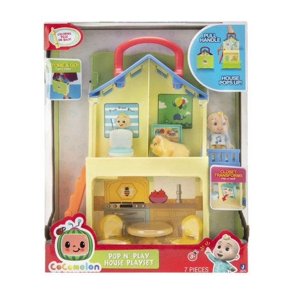 CoComelon's Pop N' Play House Transforming Playset | 7 Pcs Toy - Picture 1 of 6